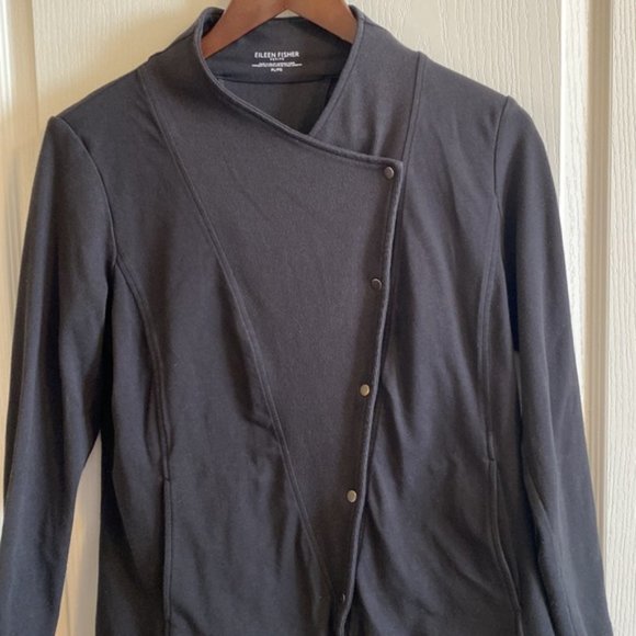 Eileen Fisher Petite Angle Button Sweater - Size PL - Picture 3 of 10